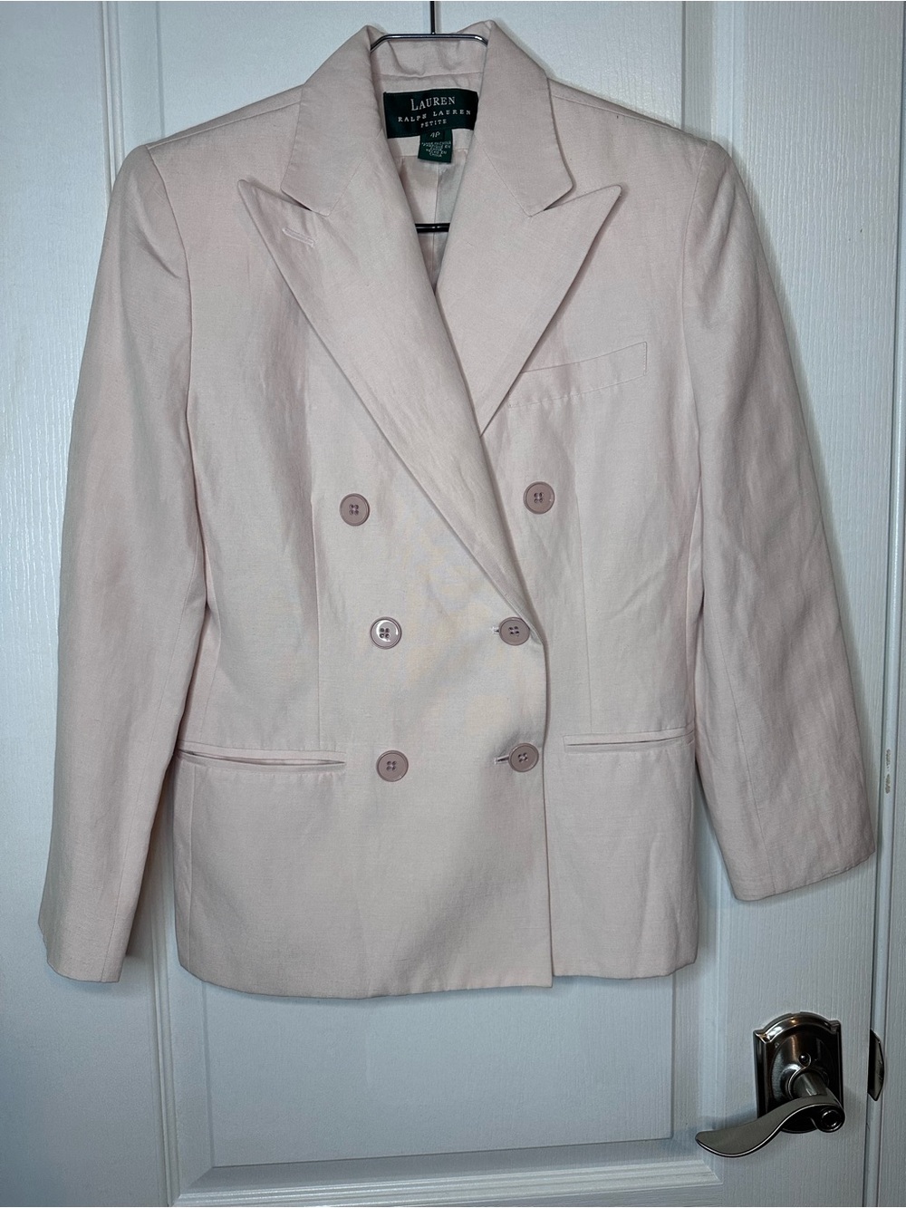 Ralph Lauren Pale Pink Silk & Linen Blazer